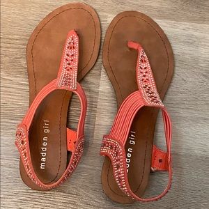 Madden Girl Tone Thing Sandals Orange Sz 7